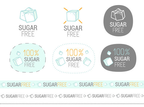 vector sugar free signs