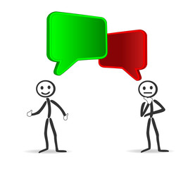 green red chat sign with draw person