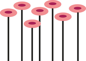 Abstract flowers with long stems