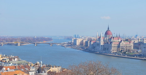 View of Budapest and the Danube Bridge