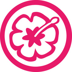 Hibiscus flower in circle
