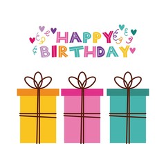 happy birthday celebration card vector illustration design