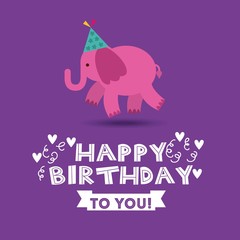happy birthday celebration card vector illustration design