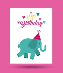 happy birthday celebration card vector illustration design