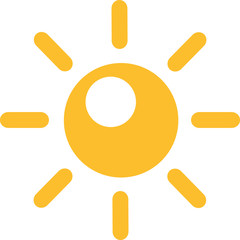 Sun pictogram with reflection