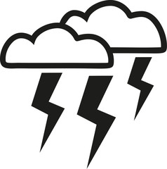 Clouds and lightning - thunderstorm icon