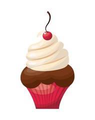 delicious cupcake sweet icon vector illustration design