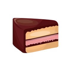 delicious cake sweet portion icon vector illustration design