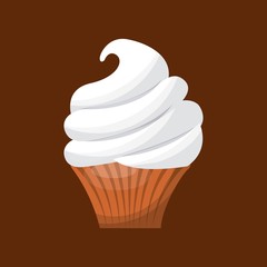 delicious cupcake sweet icon vector illustration design