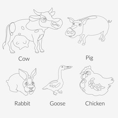farm animal line text