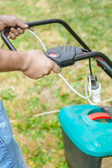 Close up of Man Working In Garden