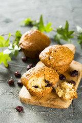 Muffins with dried fruits