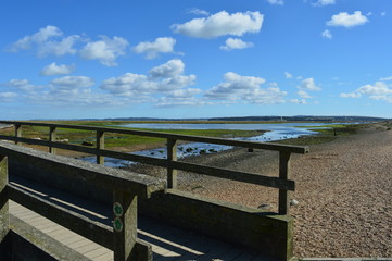 Obraz premium Coastal beach bridge - River sea outlet