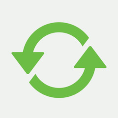 recicle arrow sign green simple icon on white background