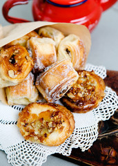 Oriental sweet puff pastry with walnuts