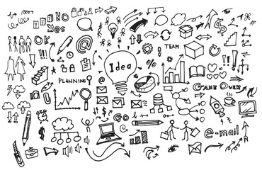 Business doodles sketch vector ink eps10