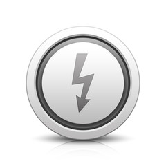 Lightning arrow – Light gray button with reflection & black