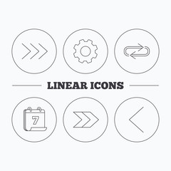 Arrows icons. Right, repeat linear signs.