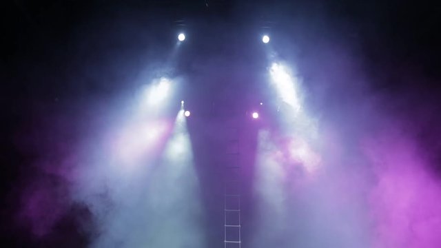 Concert smoke in the spotlight on stage