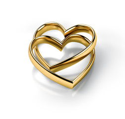 Golden heart rings