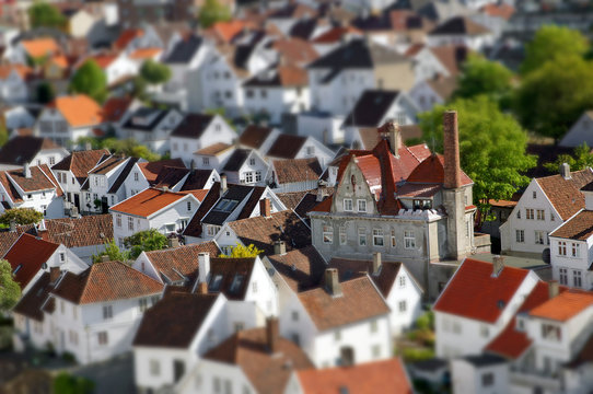 Gamle Stavanger Mit Tilt Shift Effekt