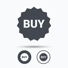 Buy icon. Online shopping star sign.