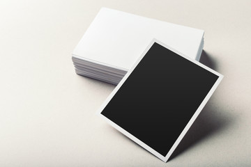Stack of blank white business cards