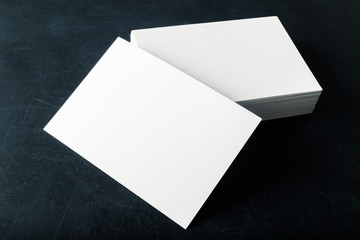 backed paper blank business cards on the stack