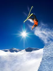 Deurstickers Jumping skier © Morgan