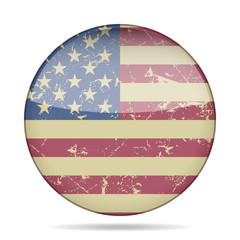 vintage button flag of USA - grunge style