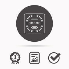 Electricity power counter icon. Measurement sign.