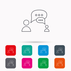 Dialog icon. Chat speech bubbles sign.