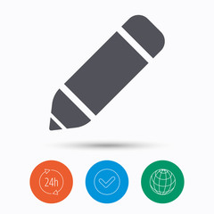 Edit icon. Pencil for drawing sign.