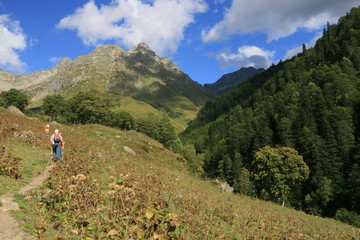 Naklejka premium Hiking in the mountains