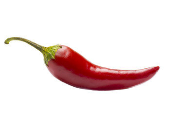 red chili or chilli cayenne pepper isolated on white background cutout