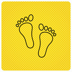 Baby footprints icon. Child feet sign.