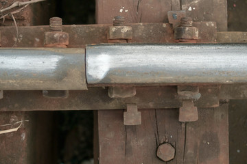 Peg rails / View of railroad. Focus on peg rails.