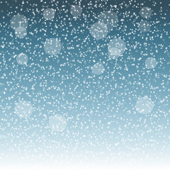 Postcard with a winter scene. Background of falling snow. illustration