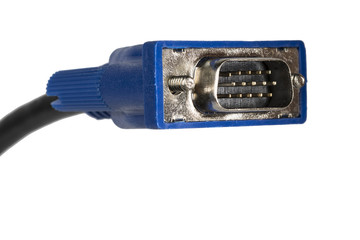VGA Monitor Cable D-Sub close up isolated on White