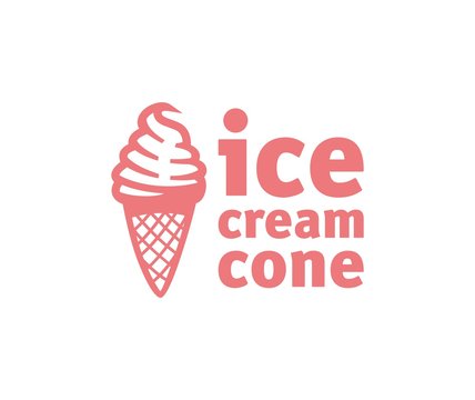 ice cream in waffle cup logotype