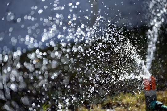 Water Sprinkler Spraying Fresh Water