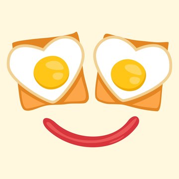 toast with egg face