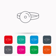 Medical mirror icon. ORL medicine sign.