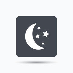 Moon and stars icon. Night sleep sign.