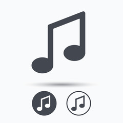 Music icon. Musical note sign.