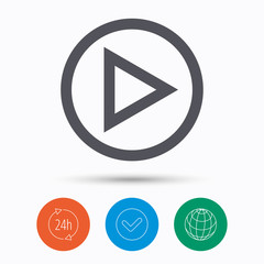 Play icon. Audio or Video player sign.