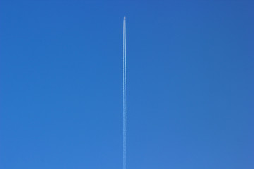 Trace of the plane in the sky