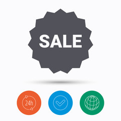 Sale icon. Special offer star sign.