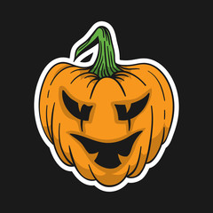 Pumpkin for Helloween. Vector Hand drawn doodle Illustration