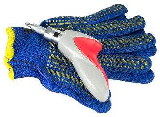gloves and screwdriver